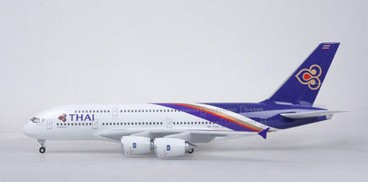 46CM 1:160 THAI AIRBUS A380 Passenger Airplane Landing gear Resin Aircraft Model