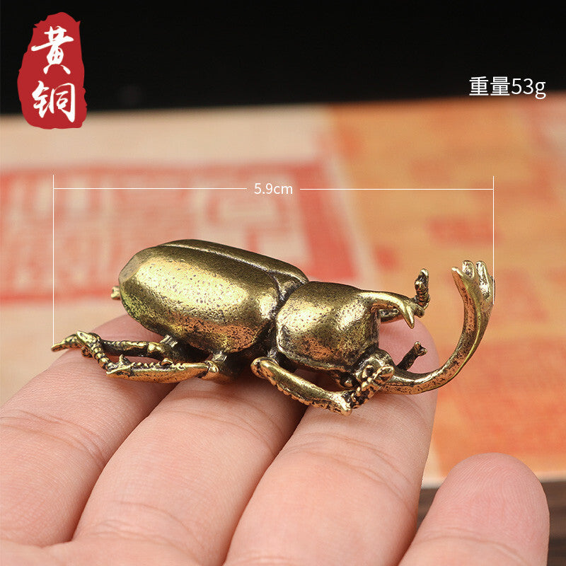 Brass Unicorn Fairy Tea Pet Simulation Retro Beetle Beetle Decoration Ornament