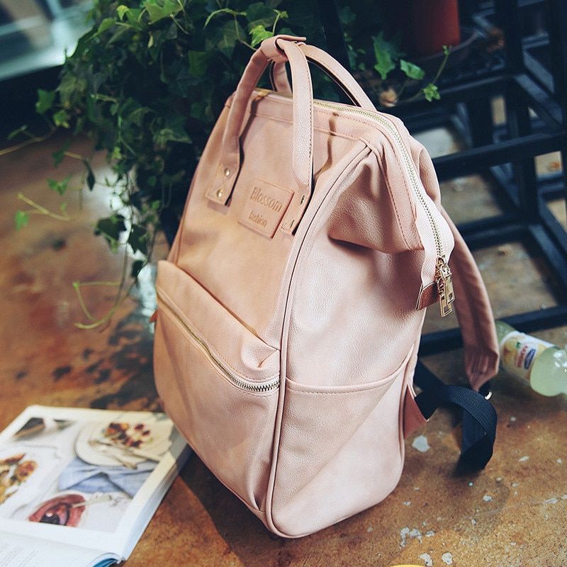 Women Leather Backpack Style Shoulder Bag Laptop Schoolbags 28*30*12 CM Softback