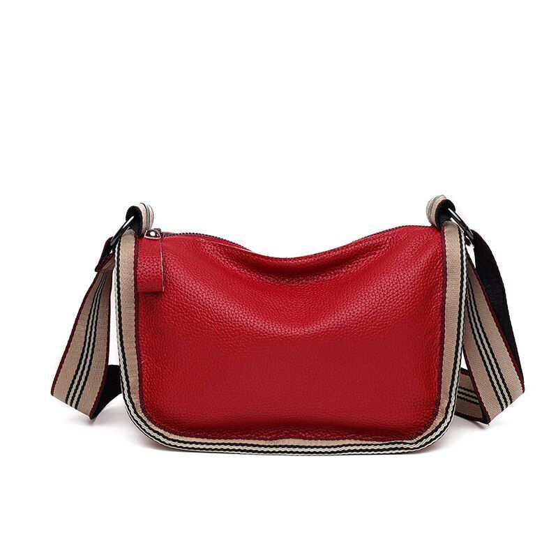 Genuine Leather Handbags Cowhide Shoulder Bags Fashion Crossbody Purse Polyester