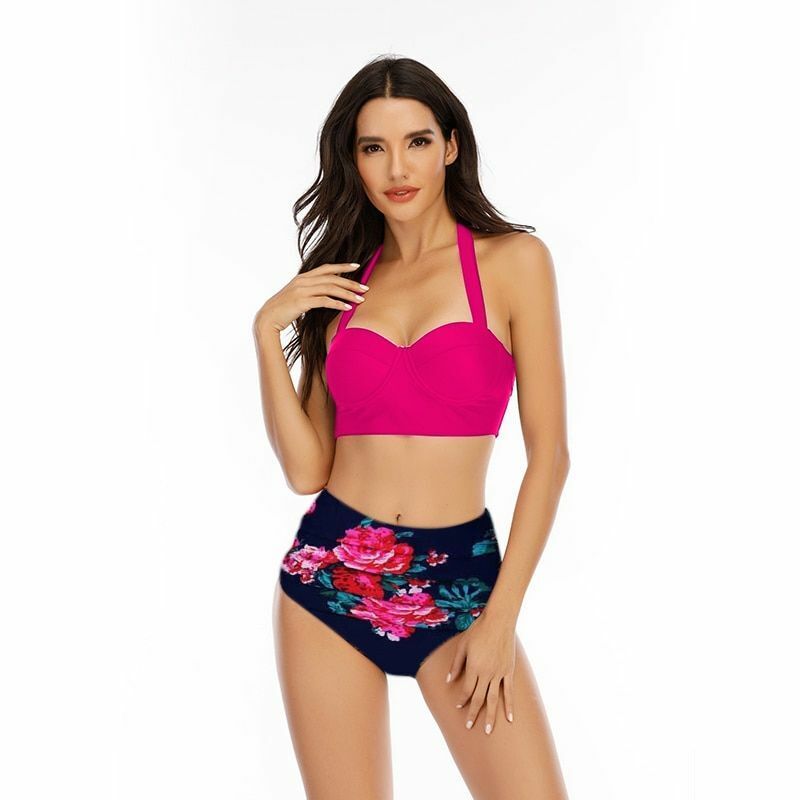 Women Swimsuit Sleeveless Bikini Set Shorts Two Piece Set Bathing Suit Swimwear