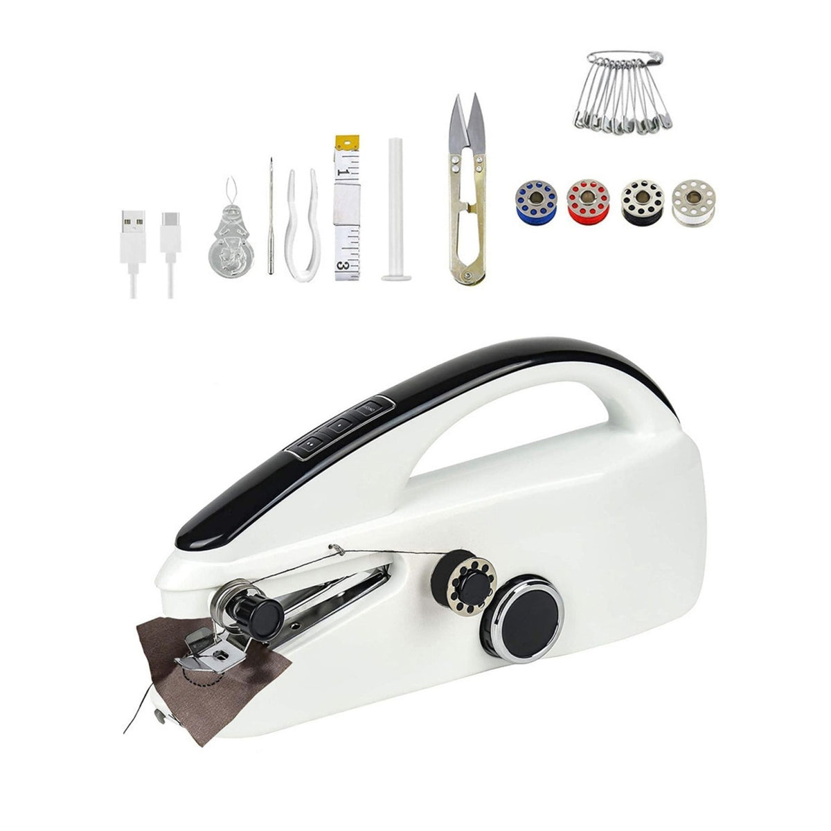 1* Plastic Sewing Machine W/Practical Sewing Kit USB/Batteries Power Supply