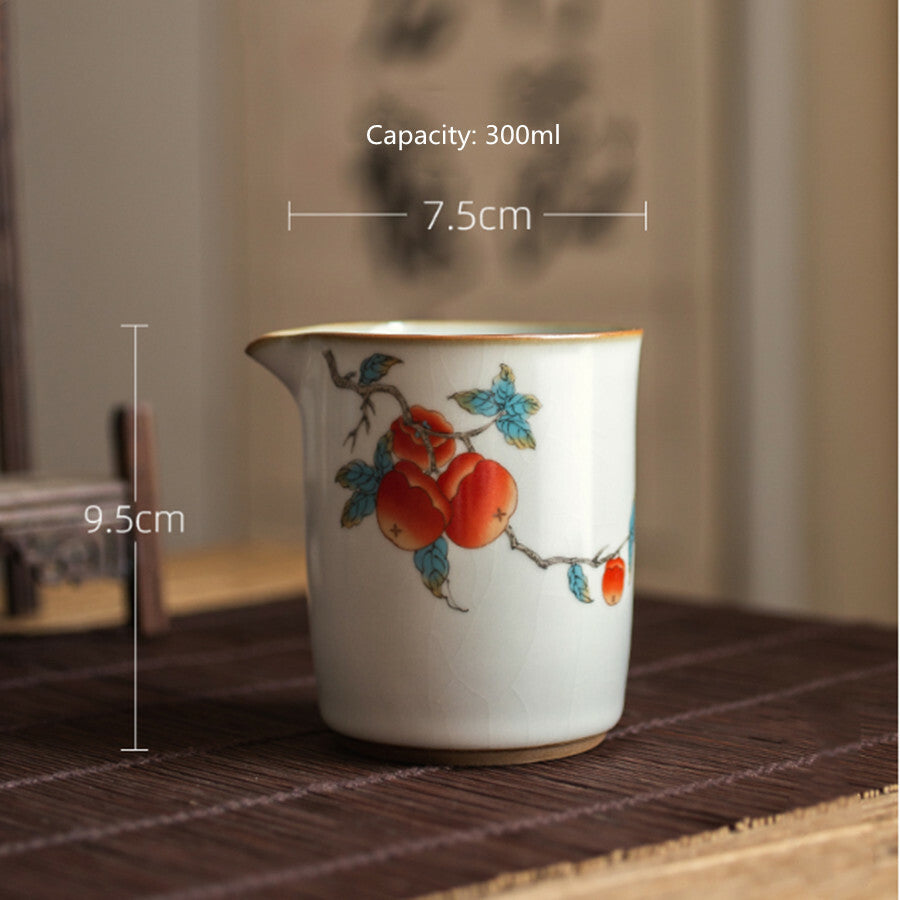 300ml Gong Fu Tea Cup Coffee Mug Vintage Ru Kiln Ceramic Fair Cup Tea Ceremony
