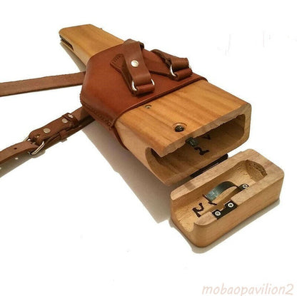 German C96 Broomhandle Mauser Holster with Diagonal Leather Shoulder Strap Stock