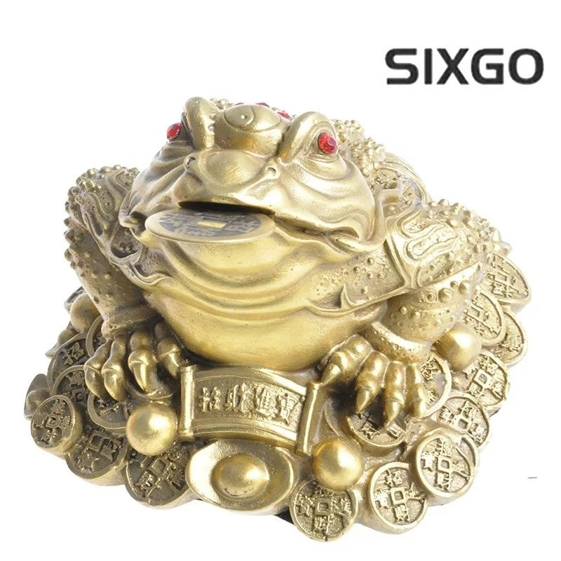 Feng Shui Three Legged Money for Frog Brass Toad Chinese Craft Decor
