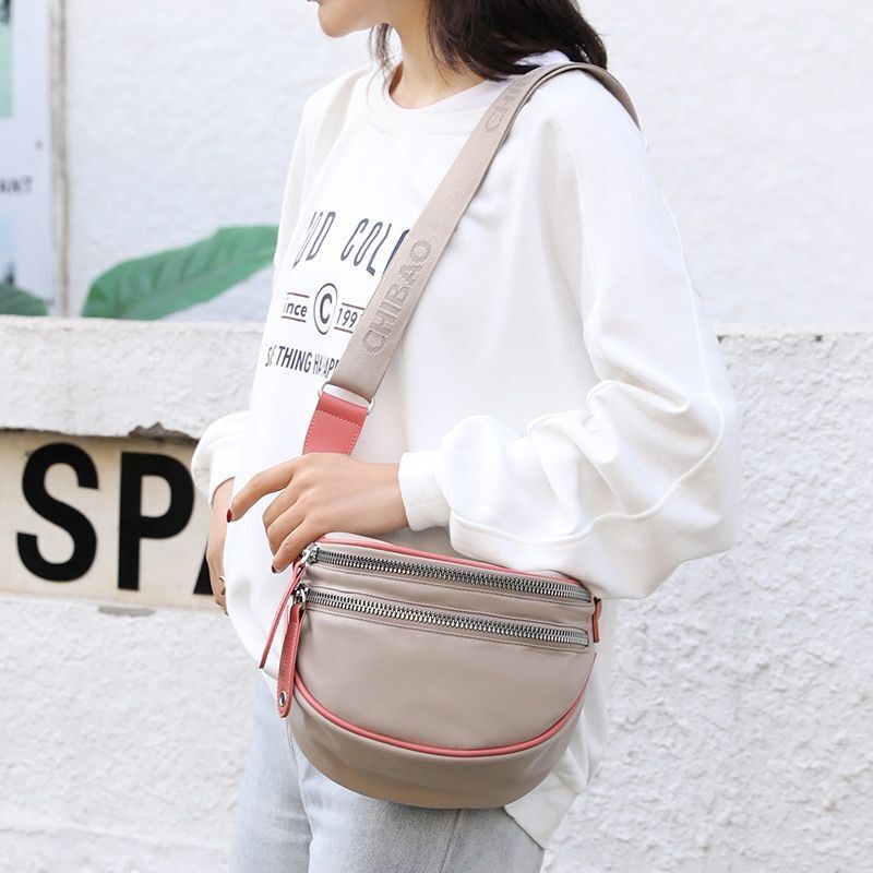 Shoulder Bag Nylon Wide Strap Crossbody Bag Waterproof Soft Small Purse Handbags