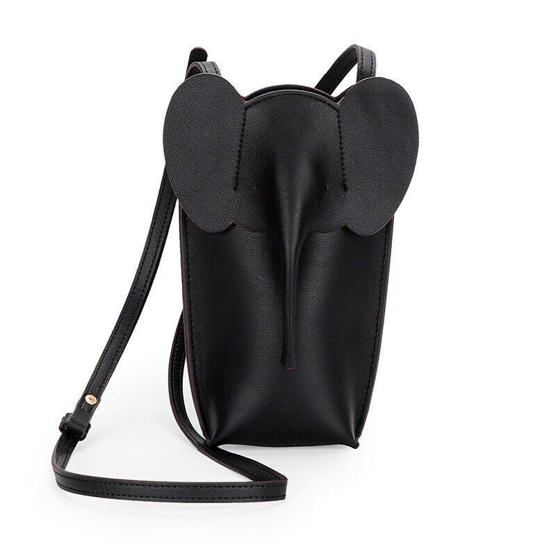 Women Fashion Genuine Leather Crossbody Shoulder Bag Elephant Pocket Phone Pouch