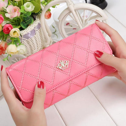 Wallets Purse Plaid Synthetic Leather Long Wallet Hasp Phone Money 19*10*3CM Bag
