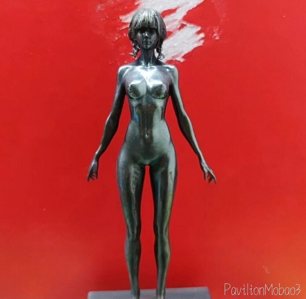 8" Solid Black Brass Statue Art Beauty Model Hand Artwork Decor