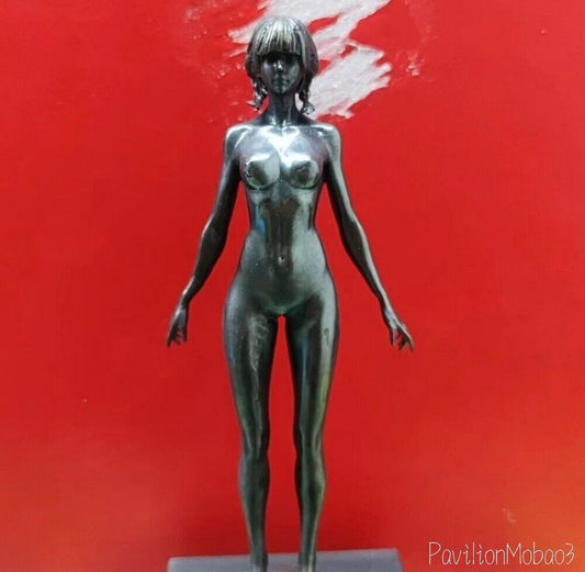 8" Solid Black Brass Statue Art Beauty Model Hand Artwork Decor