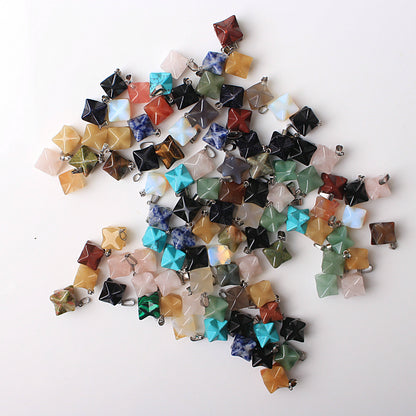 Wholesale Price! 50pcs Mixed Colour Merkaba Crystals Pendant Reiki Healing