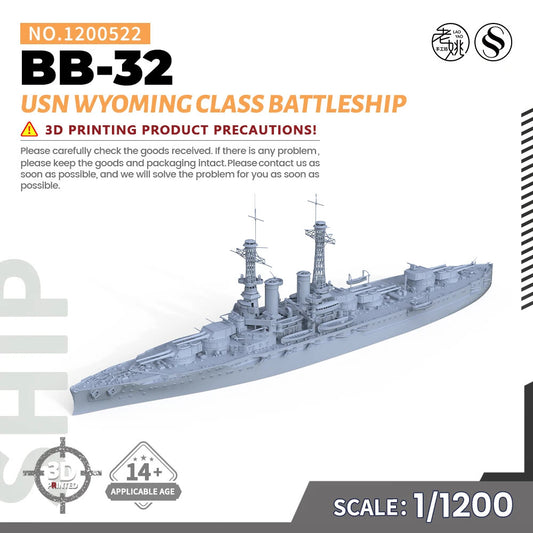 SSMODEL SS1200522 1/1200 Military Model Kit USN Wyoming class Battleship BB-32