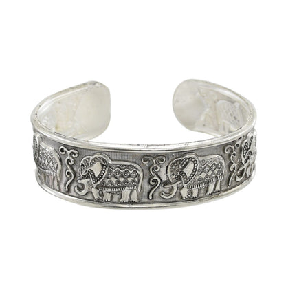 Women Bracelets Zinc Alloy Vintage Tibetan Silver Carved Pattern Fashion Jewelry