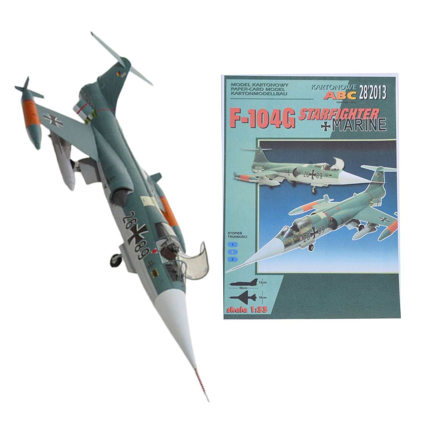 DIY 1/33 US F-104G Starfighter Paper Plane Military Puzzle Set Aircraft Model