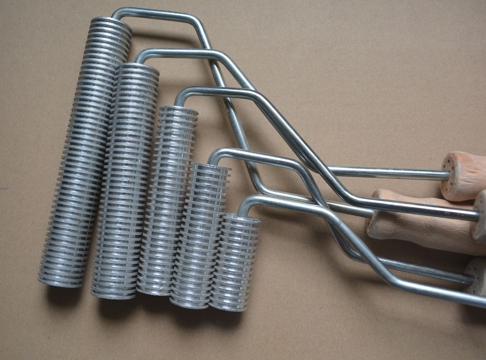 Fiberglass Aluminum Bubble Roller Straight Detail Roller Air Relief Roll Tools