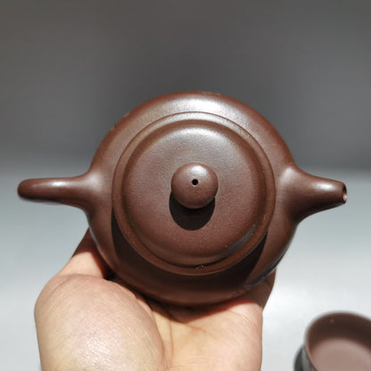 Chinese Yixing Zisha Clay Handmade Exquisite Teapot （掇只套壶 底款：徐汉棠)