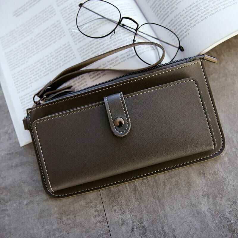 Lady Handbag Female Card Wallet Handbag Clamps Billfold Cash Clip Women Purse PU
