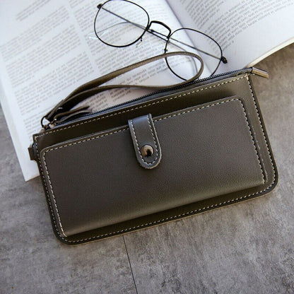 Lady Handbag Female Card Wallet Handbag Clamps Billfold Cash Clip Women Purse PU