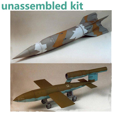 1:24 German V1 and V2 missiles 3D Paper Rockets Paper Model Unassembled Kit