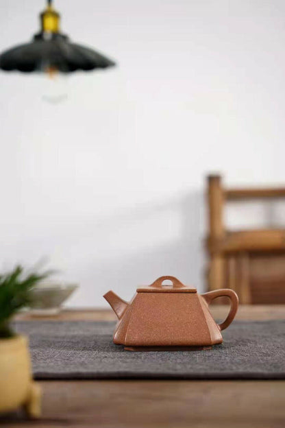 220cc chinese Yixing Handmade Zisha teapot golden JiangPo clay YiFang Gongfu Tea