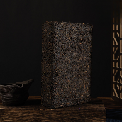 1000g Hunan Anhua Black Tea Aged Tea Hand-built Fu Brick Golden Flower Black Tea