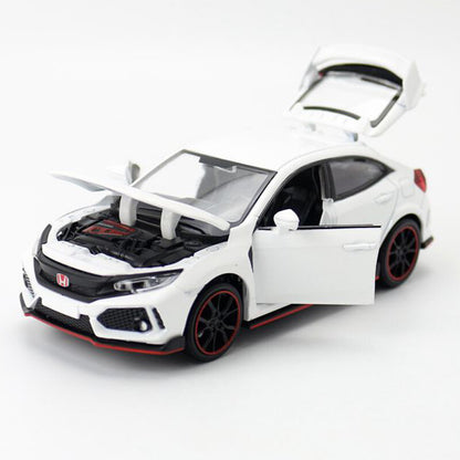 1/32 Honda Civic Type R Model Car Diecast Toy Cars Boys Toys Kids Gifts White