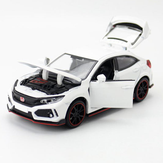 1/32 Honda Civic Type R Model Car Diecast Toy Cars Boys Toys Kids Gifts White