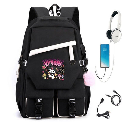 Kuromi Fashion Backpack Shoulder Bags School Students Bags Cinnamoroll Backpacks
