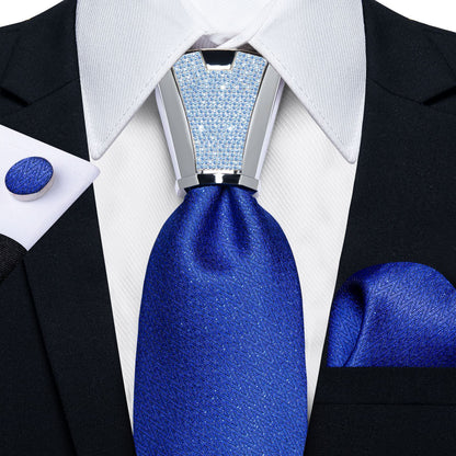 Men Necktie 3Pcs Luxury Striped Ties Cufflinks Pocket Square Wedding Accessories