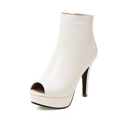 Women's Shoes Stiletto Peep Toe Zipper Platforms Fashion Ankle Boots Sandal Boot
