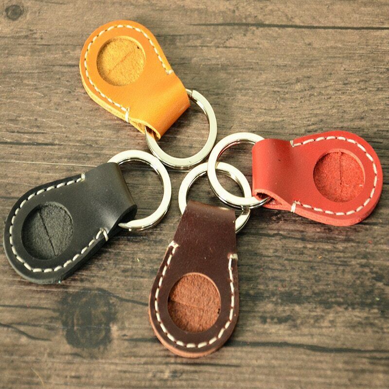 Genuine Leather Keychain Coin Storage Bags Multifunctional Cowhide Home Key Ring