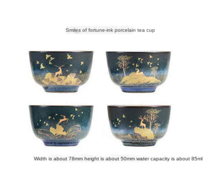Japanese Ceramic Kung Fu Tea Cup Tea Cup Fragrance-Smelling Cup Cup Gift Box