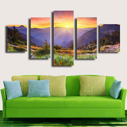 5 Pieces Canvas Wall Art Poster and Print Living Room Scenery No Framed