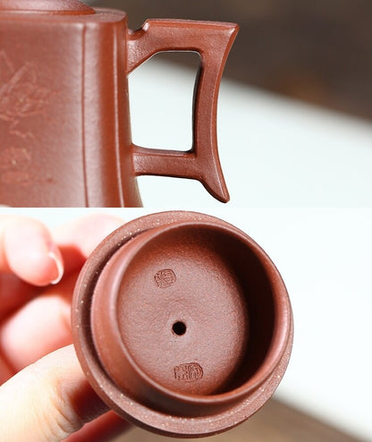 Tea Pot With Infuser 10 Holes Handmade Pot Marked Traditional Craft Carved 230ml