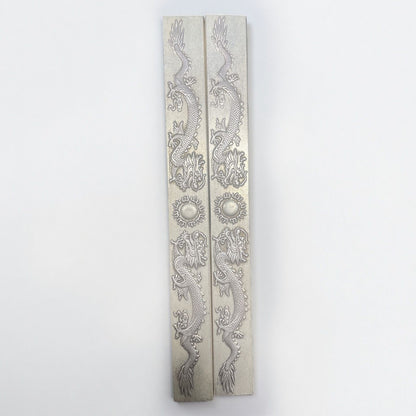 White Copper Silver-Plated Dragon Book Weights - Wenfang Retro Decor
