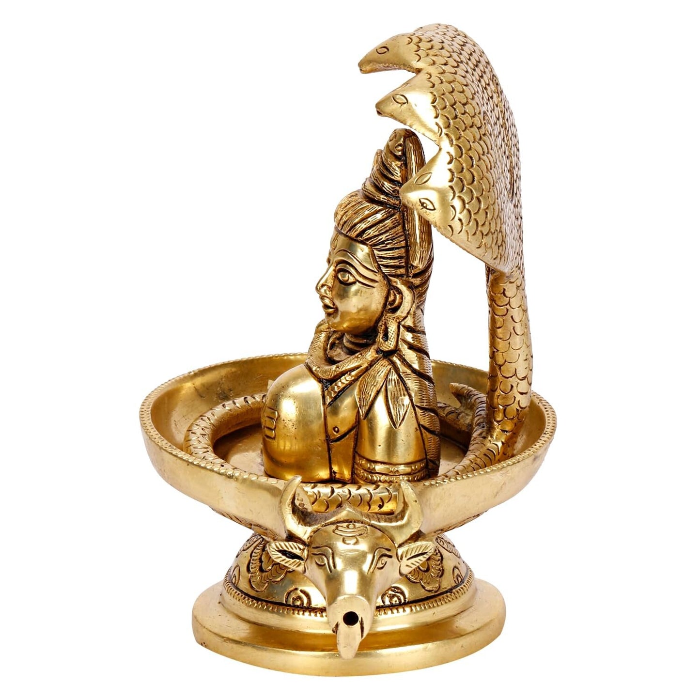 Hindu God Lord Brass Shivling with Snake Shiv Lingam Idol Statute Figurine