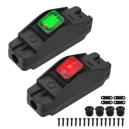 2PCS IP66 Waterproof Inline Cord Switch For 14AWG 16AWG Cable Lamp Appliance