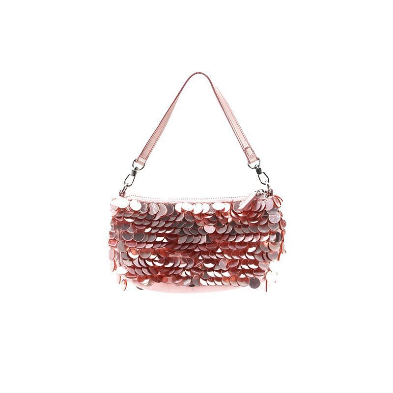 Silver Metal Sequins Chain Woven Bag Hollow Evening Bags Clutch Travel Shoulder