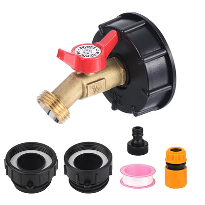 Universal 275-330 Gal IBC Tote Brass Adapter Valve Kit 3 Sizes Connector Set