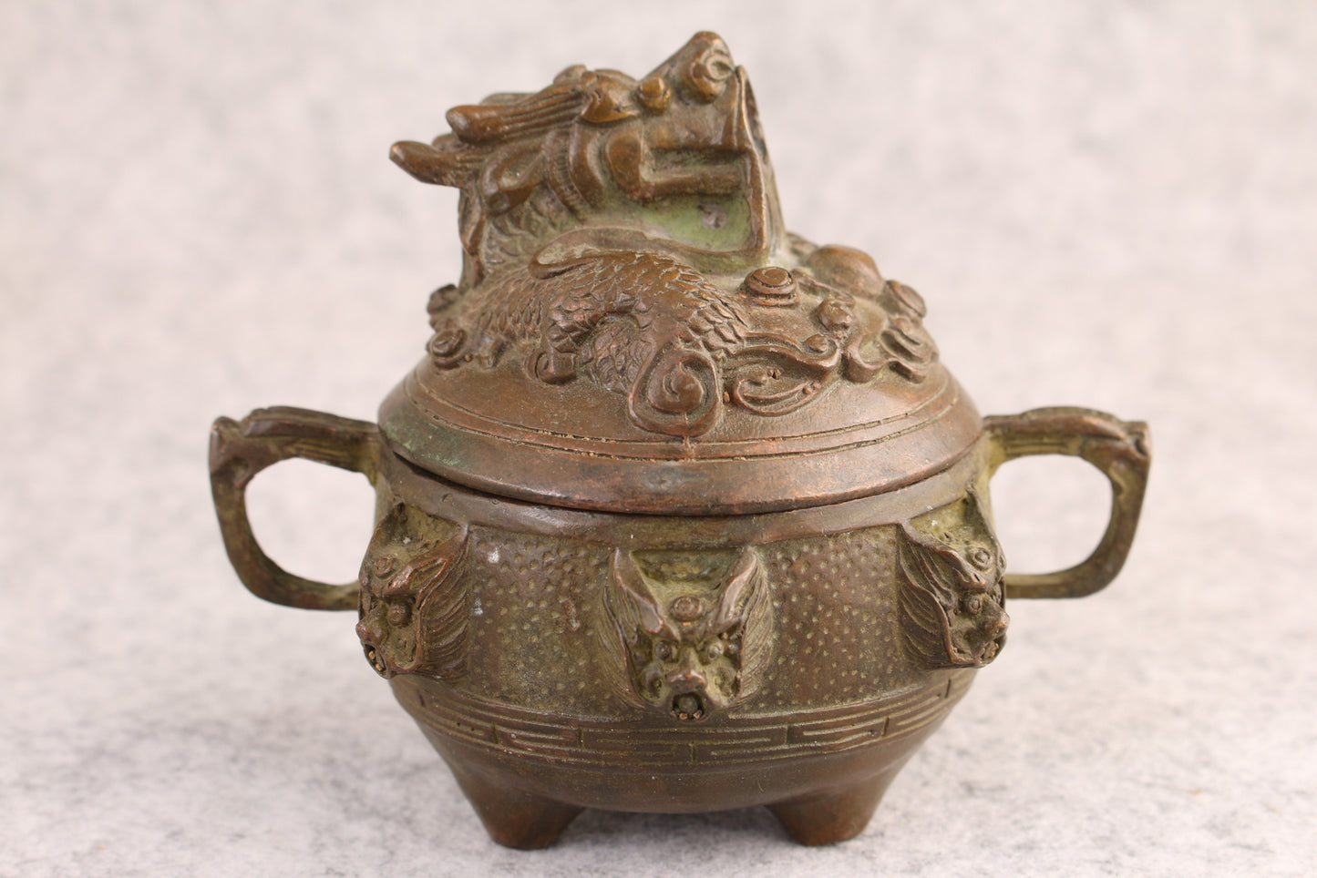 Rare Bronze Dragon Buddha Statue Figure Incense Burner Table Decor Tea Pet