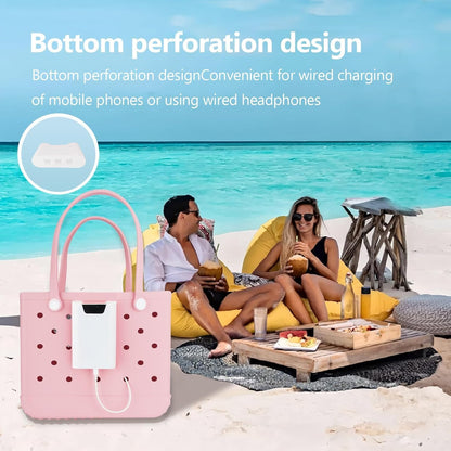 Silicone Phone Holder for Bogg Bags, Attachment for Beach Bags, Phone Holder for
