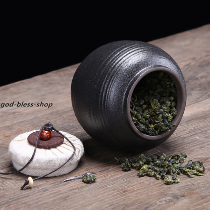 Pottery Tea Caddy Small Size Holder For Tea Chinese Ceramic Tea Canister New