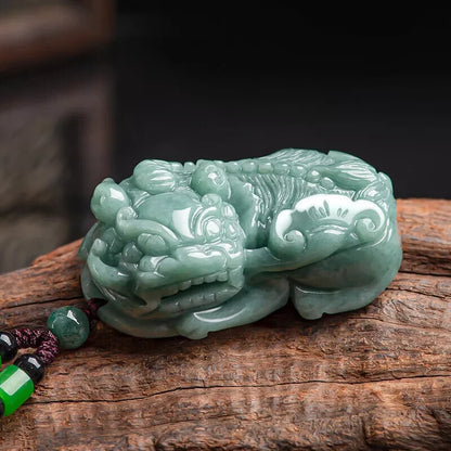 Real Grade A Natural Green Jade Jadeite Men Women Gift Pixiu Bead Lucky Pendant