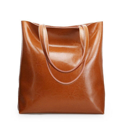 Cow Leather Bag Handbags Large Vintage Female Shoulder Bags Tote Purse Polyester