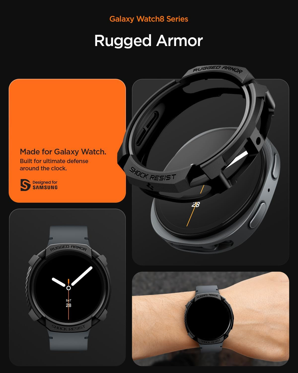 Rugged Armor Designed for Samsung Galaxy Watch 8 40Mm Case Durable TPU Cover (20