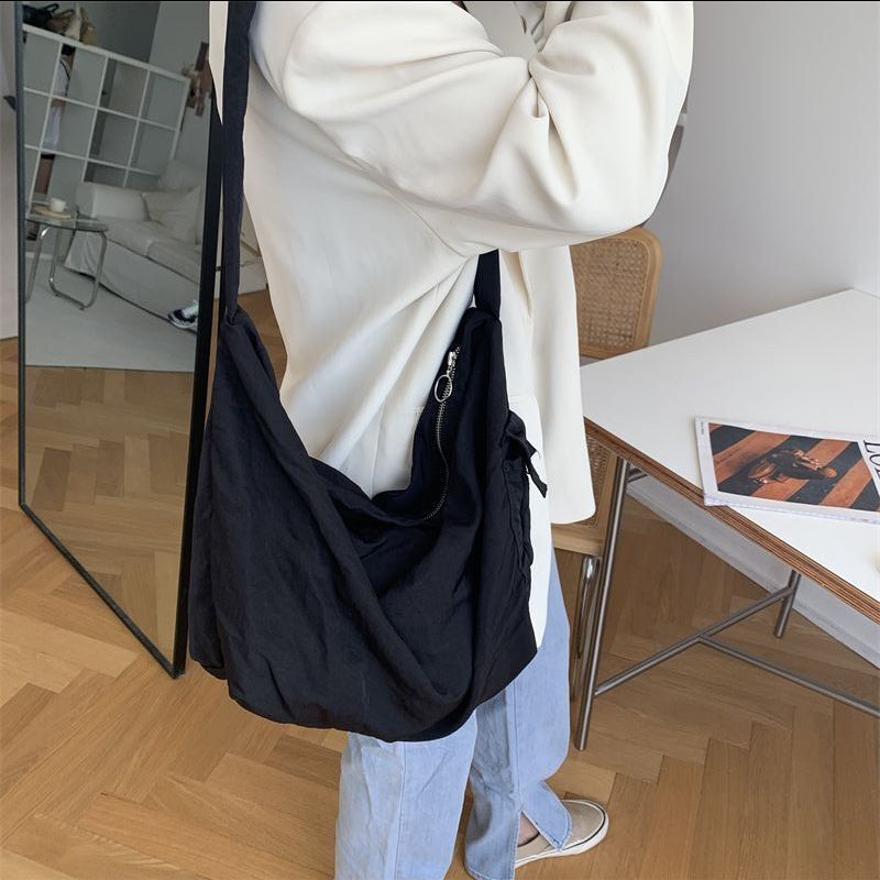 Shoulder Bag Nylon Handbag Shoulder Strap Tie Big Dumpling Crossbody Vintage Bag