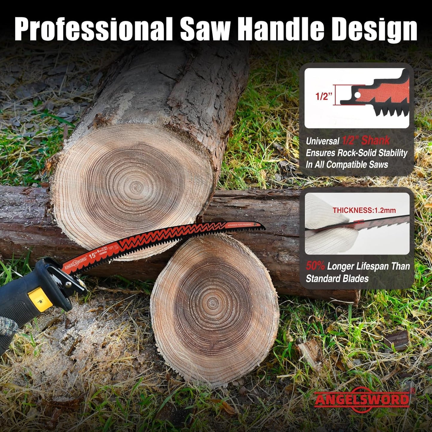 9 Inch Arc Edge Reciprocating Saw Blade, 6TPI, Wood Pruning Saw Blade for Tree T