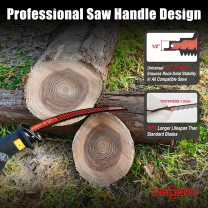 9 Inch Arc Edge Reciprocating Saw Blade, 6TPI, Wood Pruning Saw Blade for Tree T