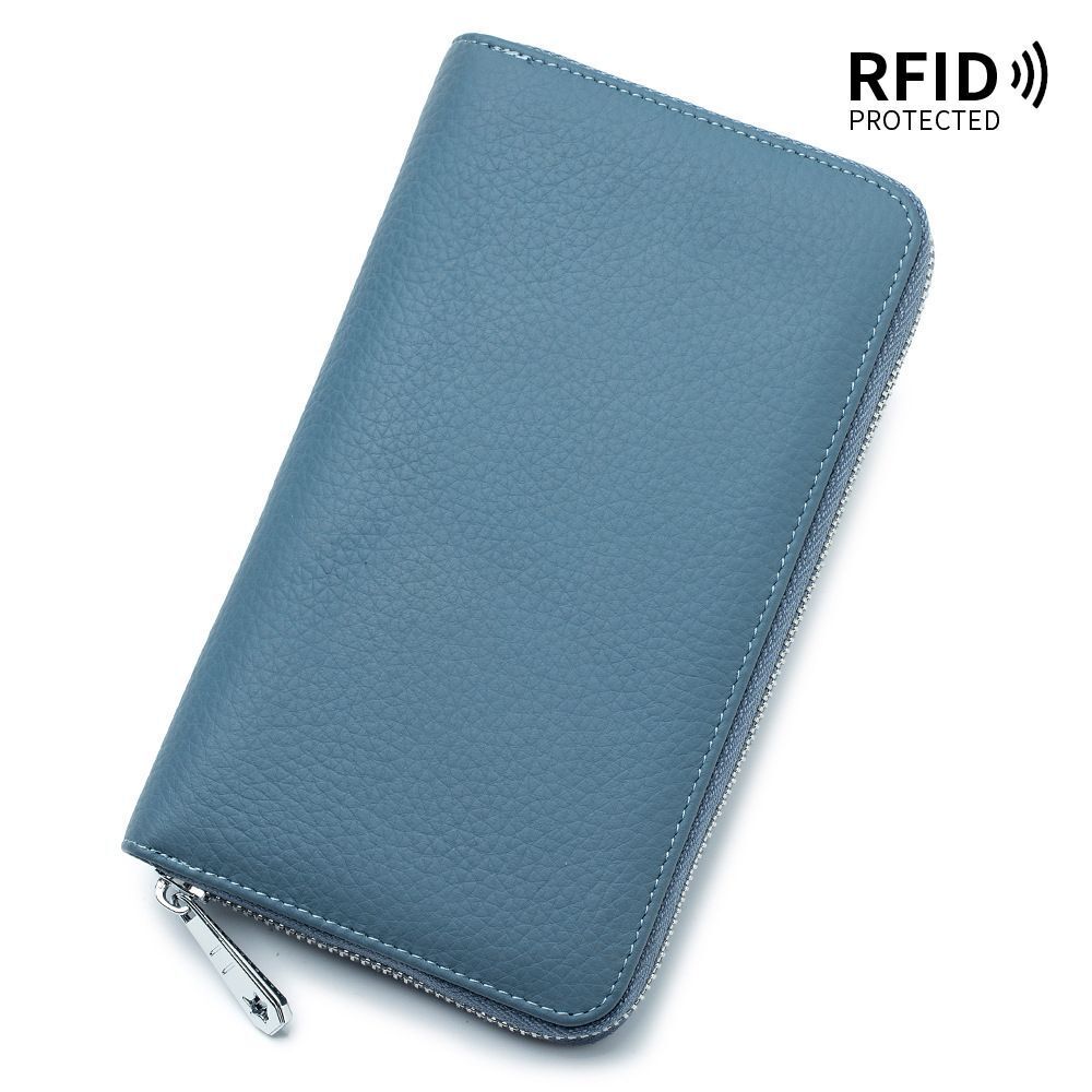 Folding Passport Bag Genuine Leather Folding Hand Ledger Long Wallet Phone Bags