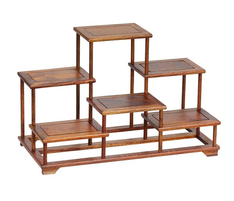 Chinese Hua Li Wood Display Stand Shelf Statue Craft Bonsai Organizer Holder New